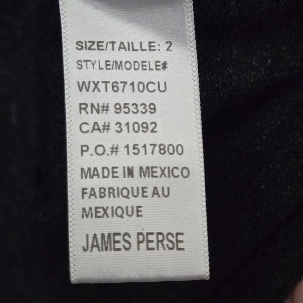 Standard James Perse Heathered Charcoal Cowl Neck Long Sleeve Bodycon Dress Size